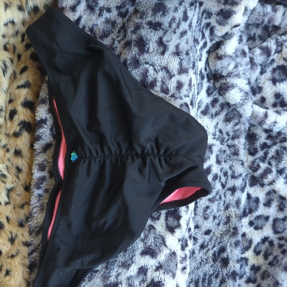 Victoria's Secret Pink Scrunchbutt Bikini Bottom Size small black with pink lemo - Picture 7 of 11